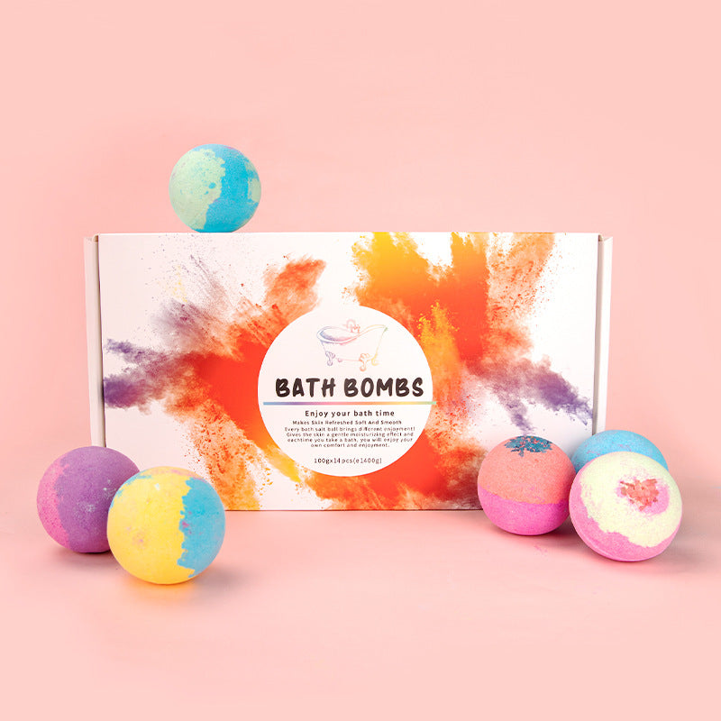 Bath Bombs 14 Pieces Of Explosive Salt Ball Gift Box
