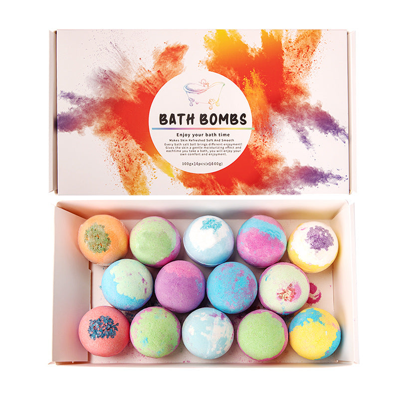 Bath Bombs 14 Pieces Of Explosive Salt Ball Gift Box