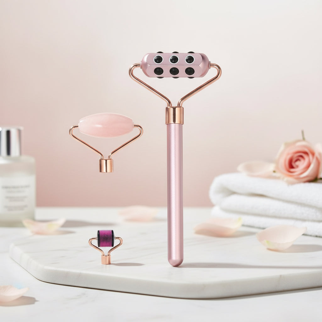 Seven-in-one Magnetic Head Changer Three Piece Facial Massage Set